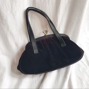 Studio 18 Bags - Deep Red Velvet Evening Bag Studio 18 Bags - Deep Red Velvet Evening Bag